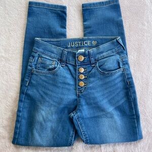 Justice High Rise Blue Jeans with Classic Denim Look size 8